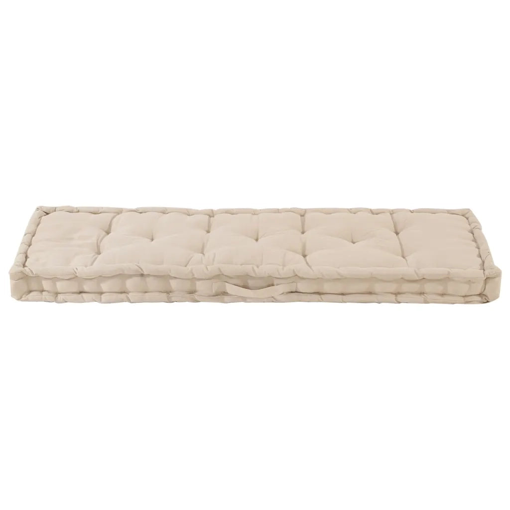 Cuscino per pallet | Cuscini per sedie e Pavimento in Cotone 120x40x7 cm Beige