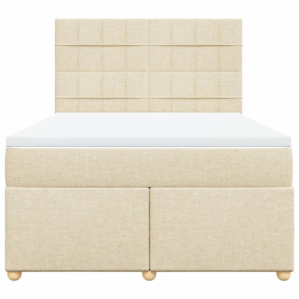 Giroletto a Molle con Materasso Crema 140x19 cm in Tessuto 3291280