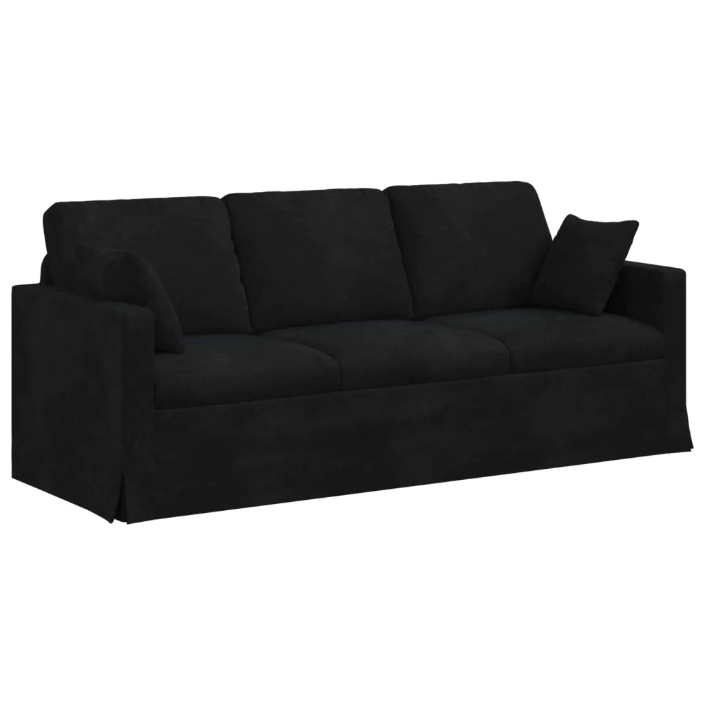 Divano Nero 198 x 78 x 80 cm Velluto