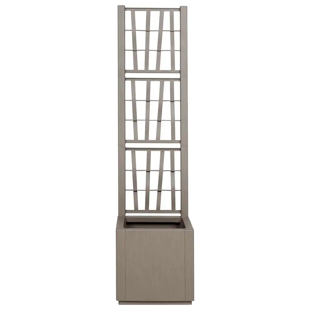 Vaso da Giardino con Trellis Marrone Chiaro 36 x 36 x 140 cm PP 42006501
