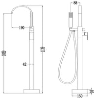 Gruppo vasca 005 rubinetto incasso pavimento vasche free standing ottone