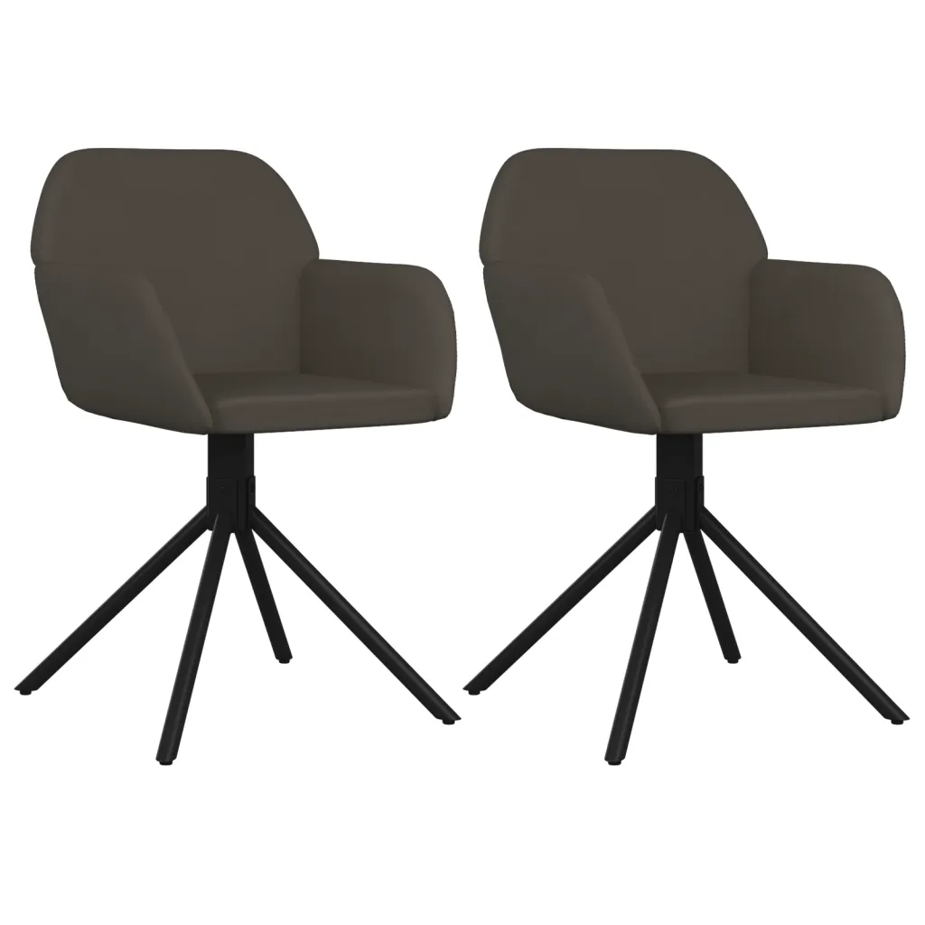 Sedie da Pranzo Girevoli 2 pz Grigio Scuro in Velluto 344741