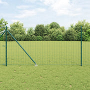 recinzione Euro con 13 Posti a Punta 1x25 m Acciaio Galvanizzato Verde