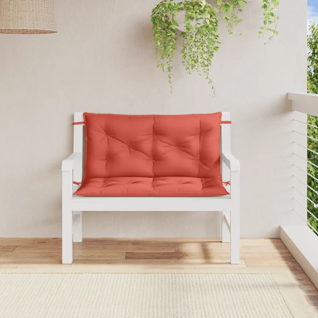 Cuscini Panca Giardino 2 pz-Set di 2 Cuscini per panchina da esterno Rosso M¨¦lange 100x50x7cm Tessuto