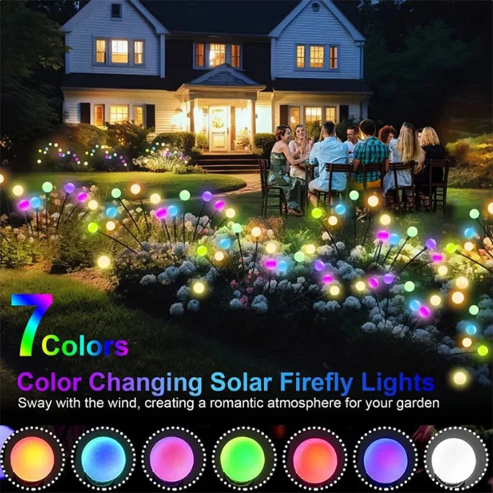 Lucciole Luminose 10 Bulbo a LED natalizie Energia Solare Decorazione Giardino Luce Multicolor