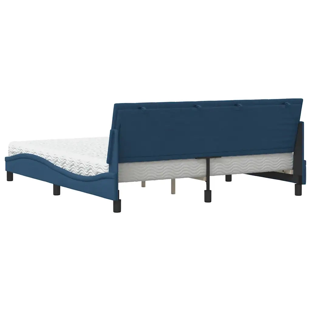 Letto con Materasso Hanko Blu 180x200 cm in Tessuto 3310551