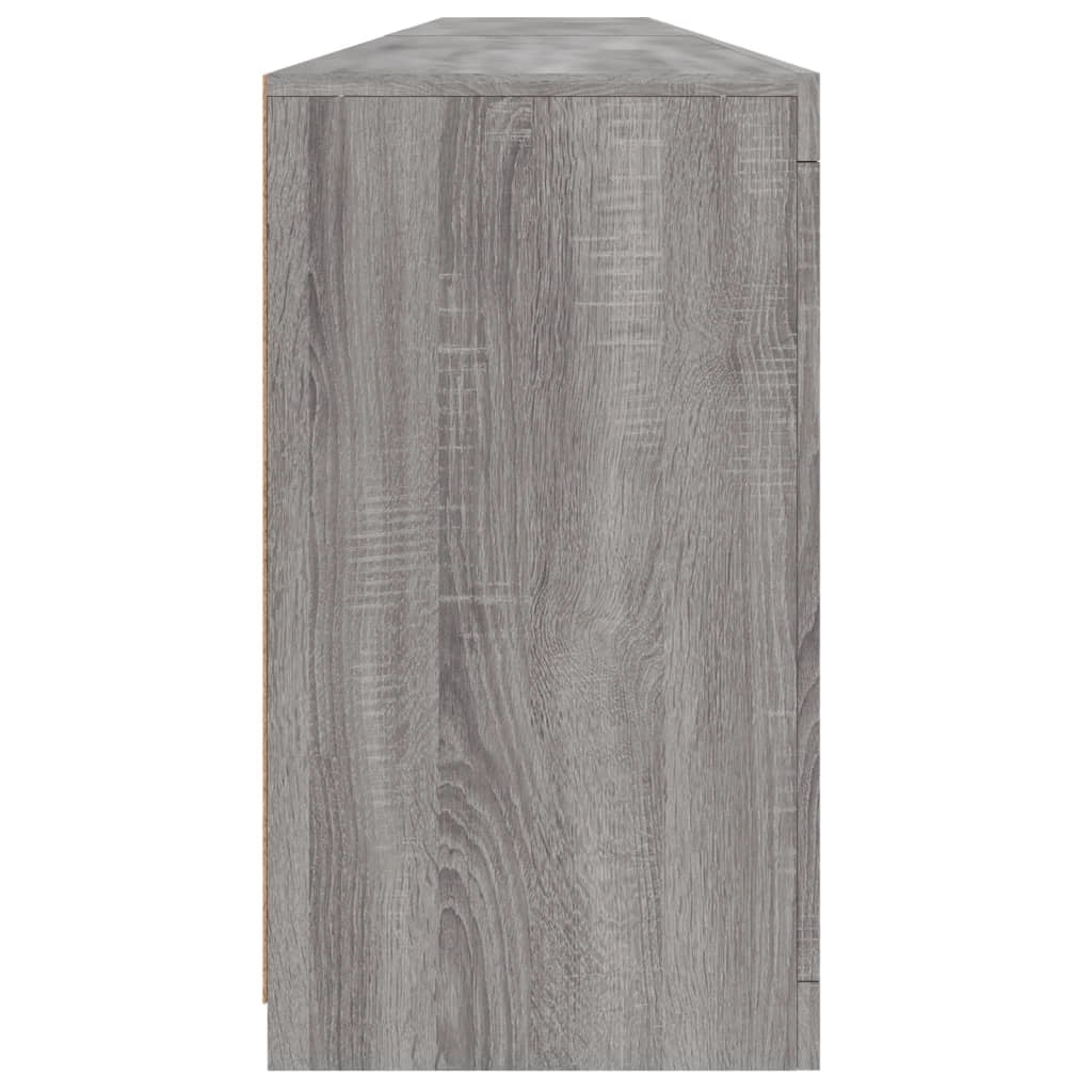 Buffet credenza cassettiera armadio mobile contenitore organizer per cucina soggiorno salotto con luci LED Sonoma 283 x 37 x 67 cm grigio 02_0030071