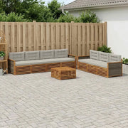 Set di divani da esterno 8 pcs Naturale e Grigio Chiaro 3383109