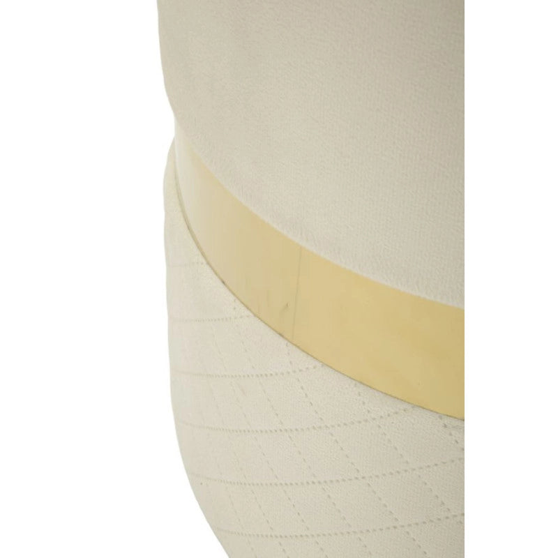 Puff Con Contenitore Sheffild Crema Set 2 Pz cm ø 37x42-28x35