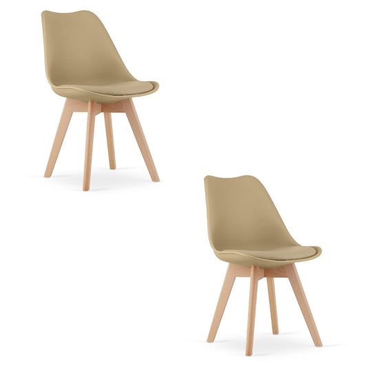 Sedia VALORA RIXK - Design moderno beige scuro con gambe in faggio x 2