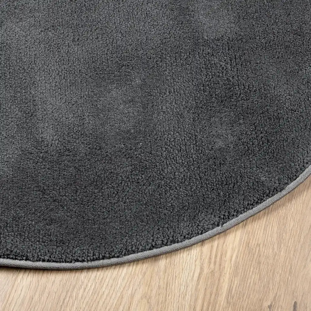 Tappeto OVIEDO a Pelo Corto Antracite Ø 200 cm 375481
