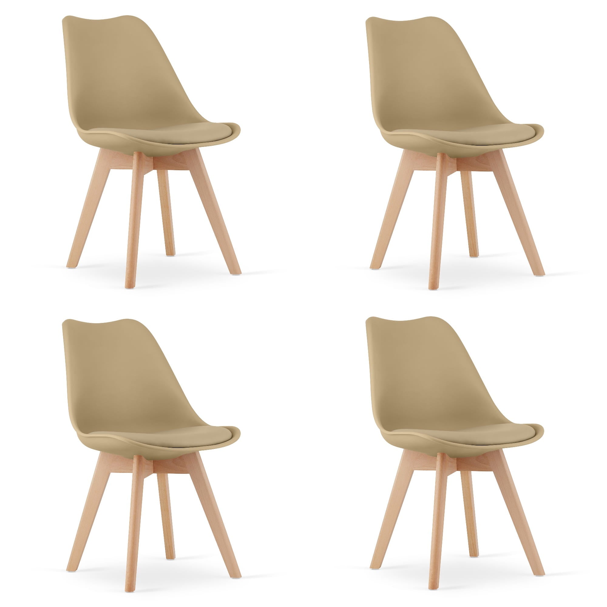 Sedia VALORA RIXK - Design moderno beige scuro per soggiorno x 4