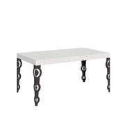 Tavolo allungabile 160/244x80 cm Karamay bianco frassino gambe antracite