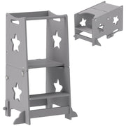Set Tavolo e Sedie Montessori ¨C zephmum ¨C Legno, Grigio, 60x44.5x86 cm