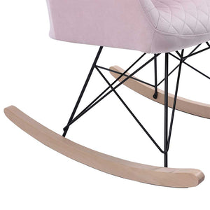 Poltrona Sedia Dondolo Relax Base Slitta Scandinavo Imbottita Design Unic Rosa