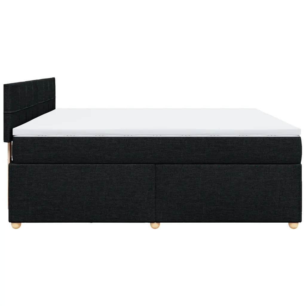 Giroletto a Molle con Materasso Nero 180x200 cm in Tessuto