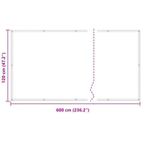 Paravento Balcone Antracite 120x600 cm Tessuto Oxford 134875