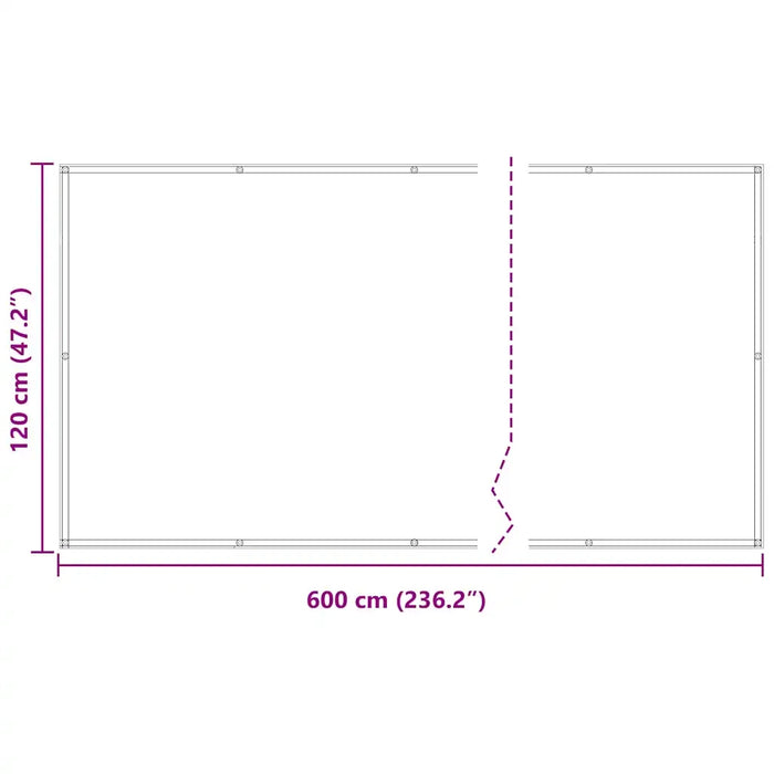 Paravento Balcone Antracite 120x600 cm Tessuto Oxford 134875