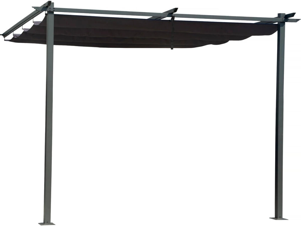 Pergola con tetto retrattile - 3 x 3 m - grigio antracite