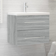 Mobile Bagno e Lavabo Integrato Grigio Sonoma Legno Multistrato 3120180