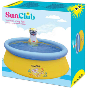 Piscina Gonfiabile Forma Lontra per Bambini 150cm con Doccia Spruzzo Giardino