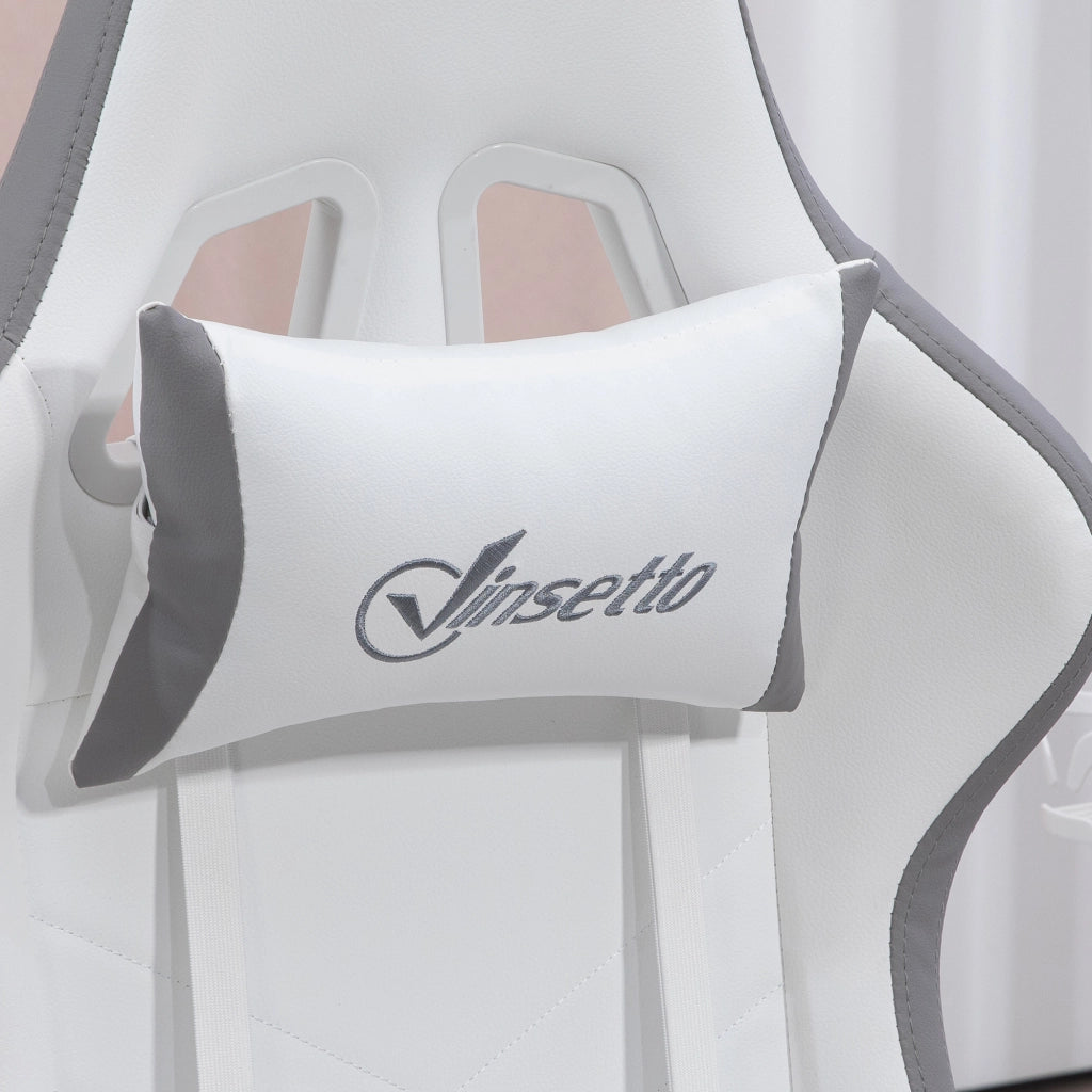 Poltrona da gaming ergonomica ¨C zephmum ¨C bianco 65x65x121-129 cm