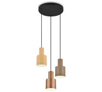 Lampada a sospensione 3 diffusori, metallo, multicolor, 37x150 cm, Agudo