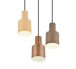 Lampada a sospensione 3 diffusori, metallo, multicolor, 37x150 cm, Agudo