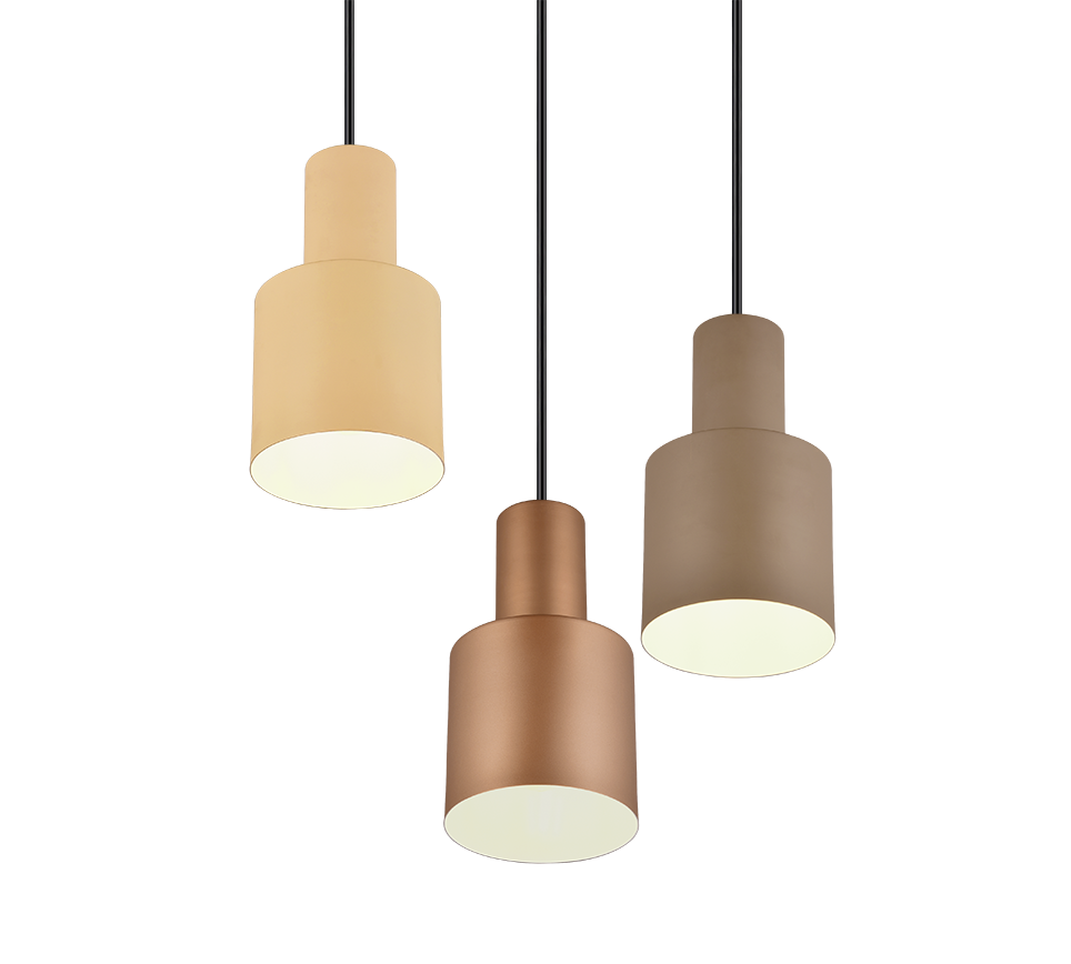 Lampada a sospensione 3 diffusori, metallo, multicolor, 37x150 cm, Agudo