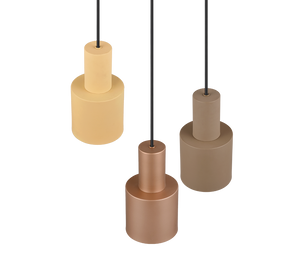 Lampada a sospensione 3 diffusori, metallo, multicolor, 37x150 cm, Agudo