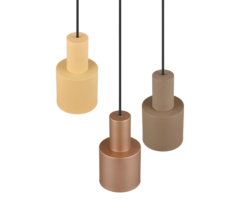 Lampada a sospensione 3 diffusori, metallo, multicolor, 37x150 cm, Agudo