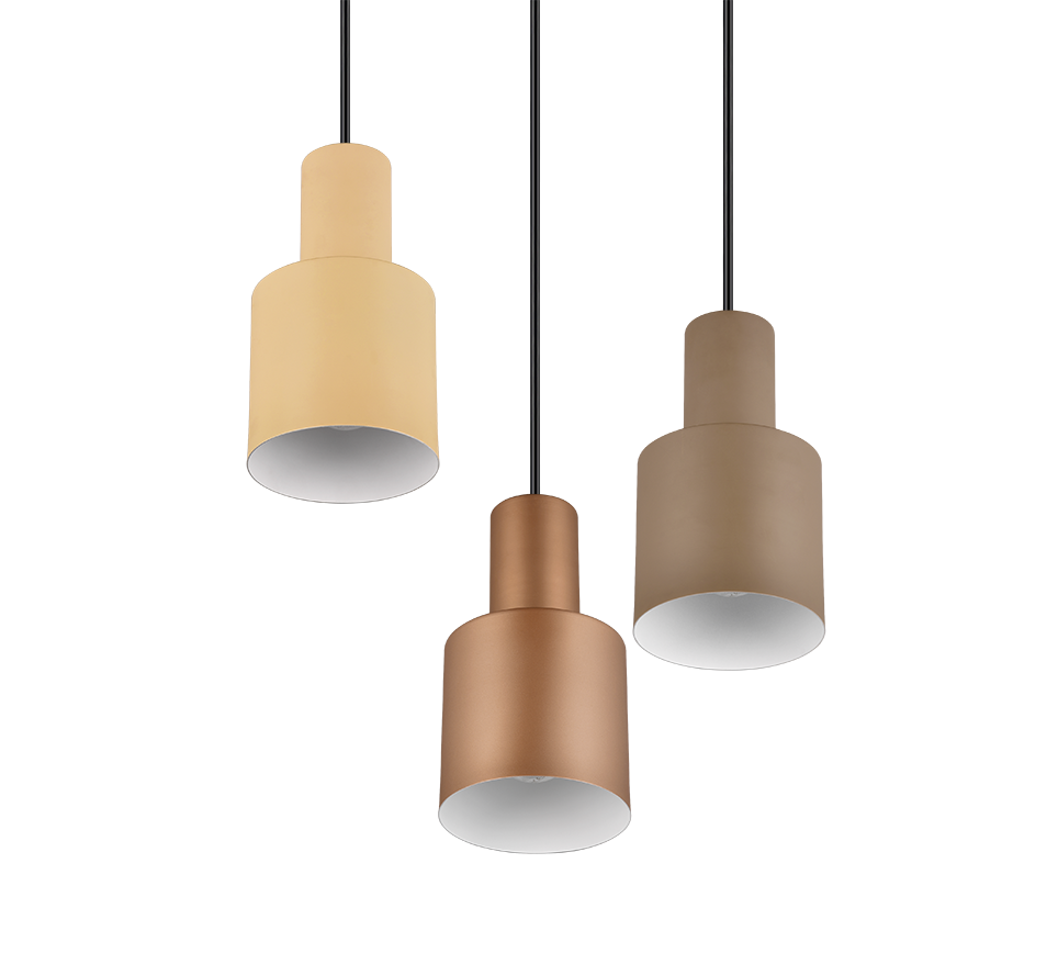 Lampada a sospensione 3 diffusori, metallo, multicolor, 37x150 cm, Agudo