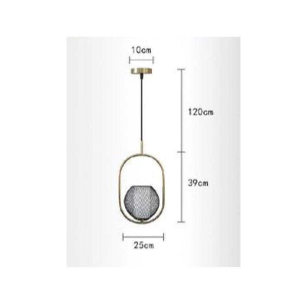 Trade Shop - Lampadario A Sospensione Con Portalampada Attacco E27 Lampada In Metallo Lp-09n -