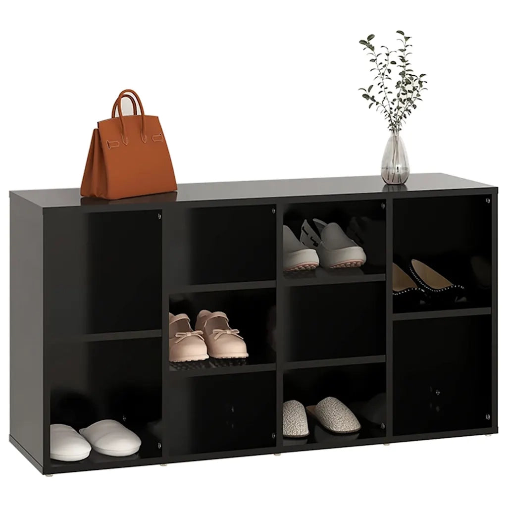 Scarpiera con Panchina Nera 103x30x55 cm Legno Multistrato 803291
