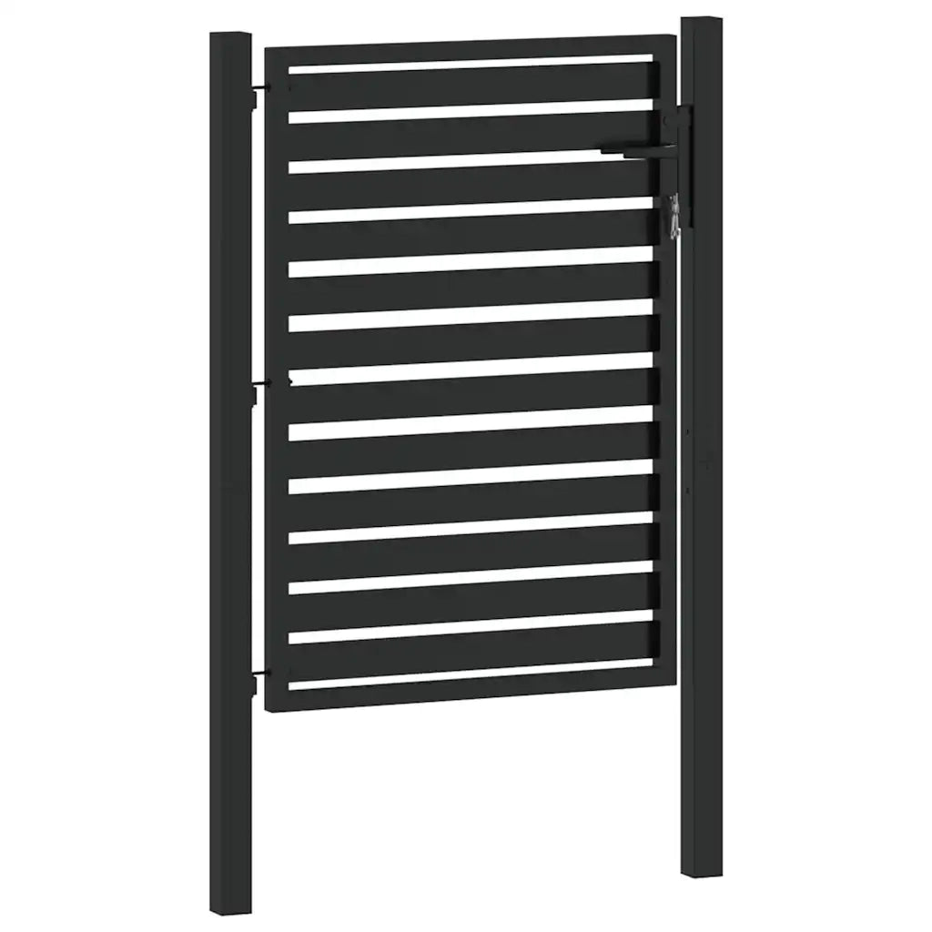 Cancello da Giardino con Serratura Nero 100x120 cm in Alluminio 42004147