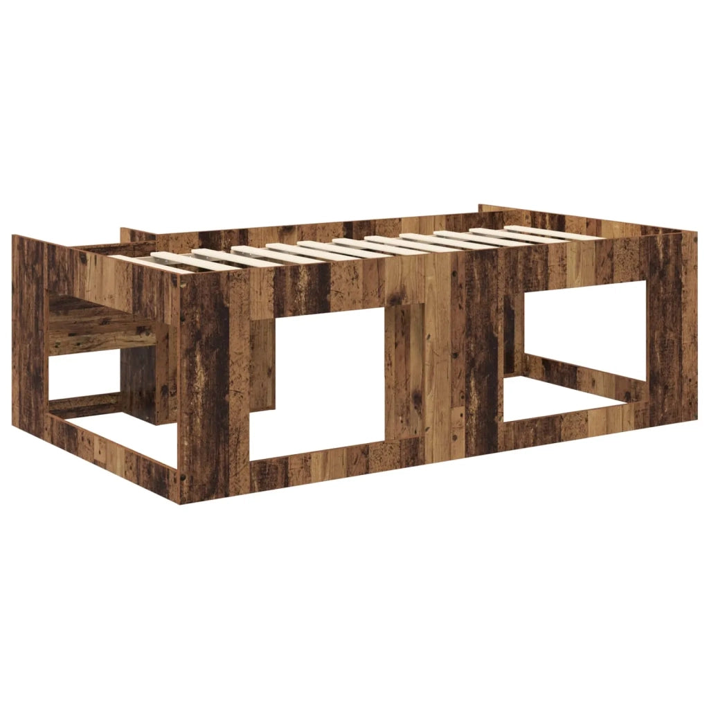 Telaio del letto con storage Legno antico 75 x 190 cm 3422641