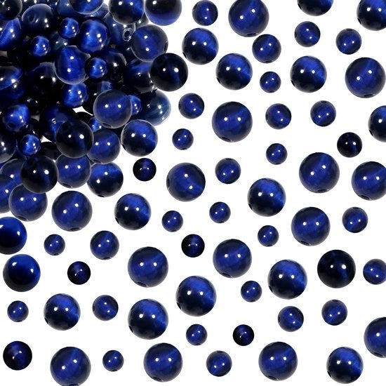 Kralen di Pietre dure 100 pezzi - Pietre dure naturali a forma rotonda - Lapislazzuli - 4mm/6mm/8mm - Kralen per gioielli - Per bracciali/collane - Kralen per gioielli