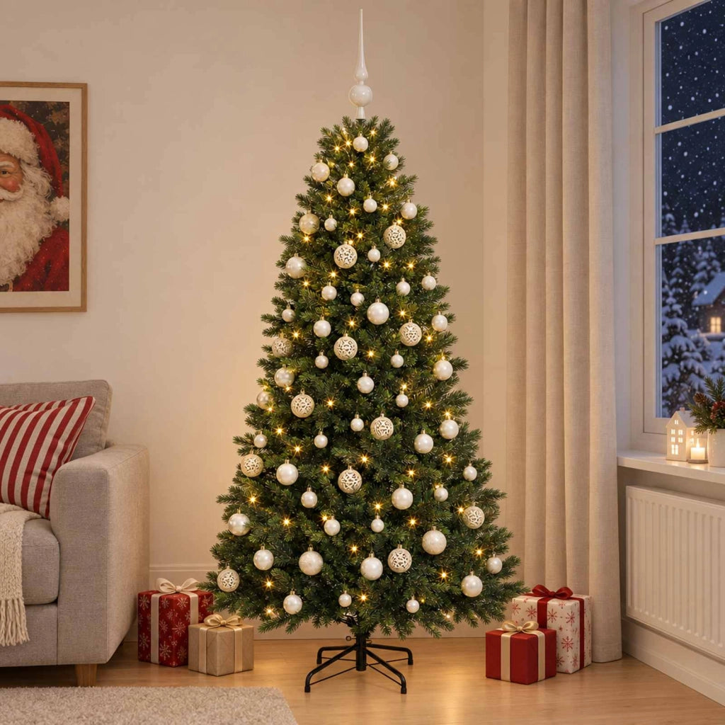 Albero di Natale Artificiale con Palline 180 cm 300 LED 3467104