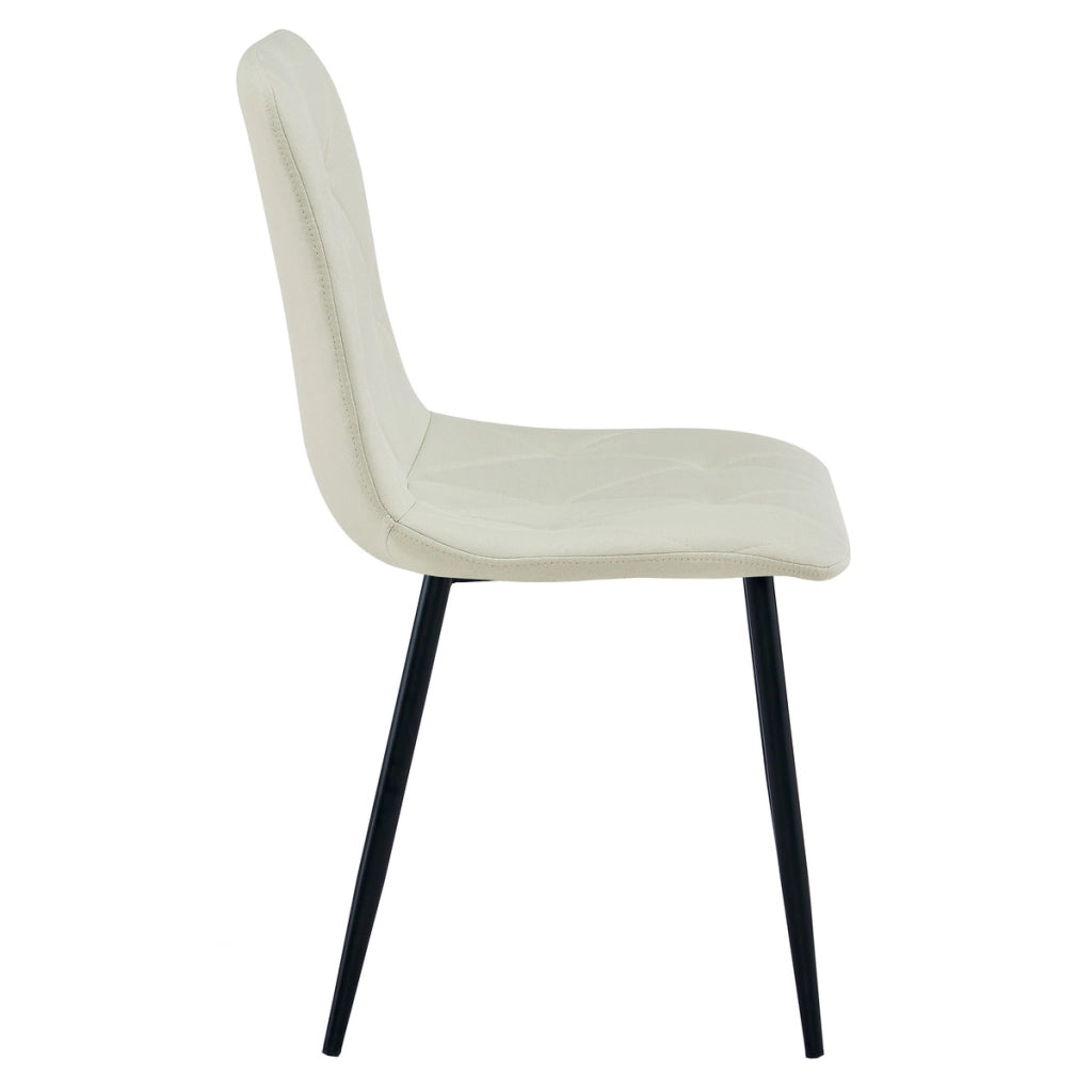Set di 4 Sedie Libra Beige con Gambe in Metallo Nero