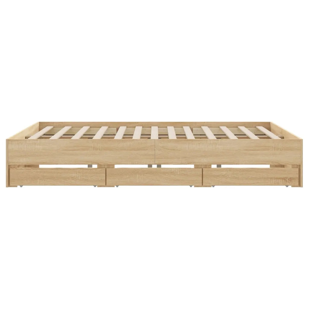 Giroletto Cassetti Rovere Sonoma 200x200 cm Legno Multistrato