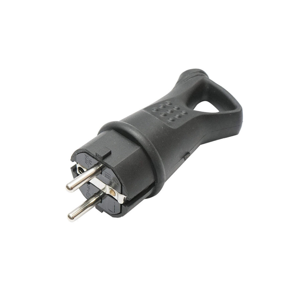Spina schuko in gomma 250V, 16A con impugnatura e messa a terra IP44