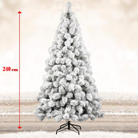 Albero Di Natale Innevato Des Alpes 240cm 740 Rami Super Folto Effetto Neve