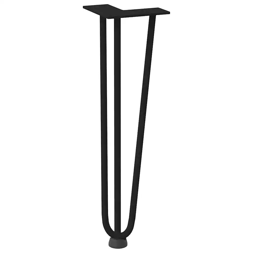 Gambe a forcina per tavolino da caffè 4 pz nere 42 cm in acciaio massiccio 4012440