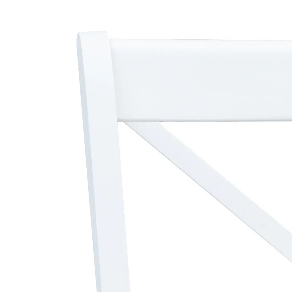 Sedie da Pranzo 2 pz Bianco e Legno Chiaro in Massello di Hevea cod mxl 31483