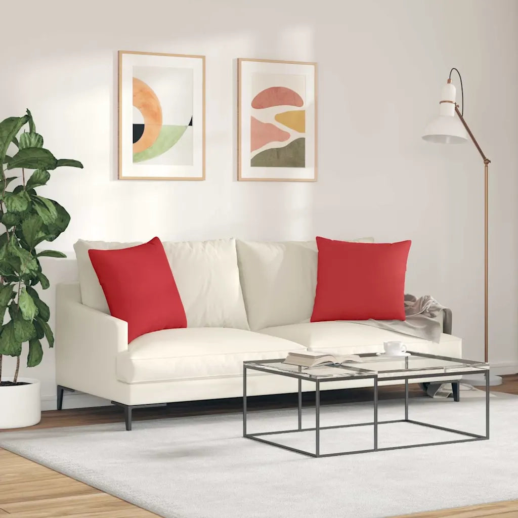 Cuscini da Divano 2 pcs Rosso 50 x 50 cm Tessuto