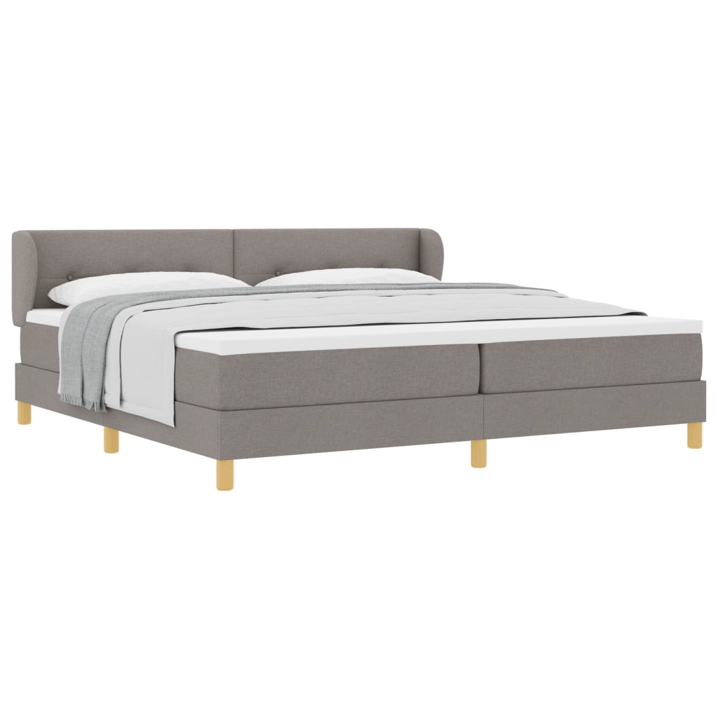 Letto Box Spring con Materasso in Tortora - 200x200 cm Tessuto