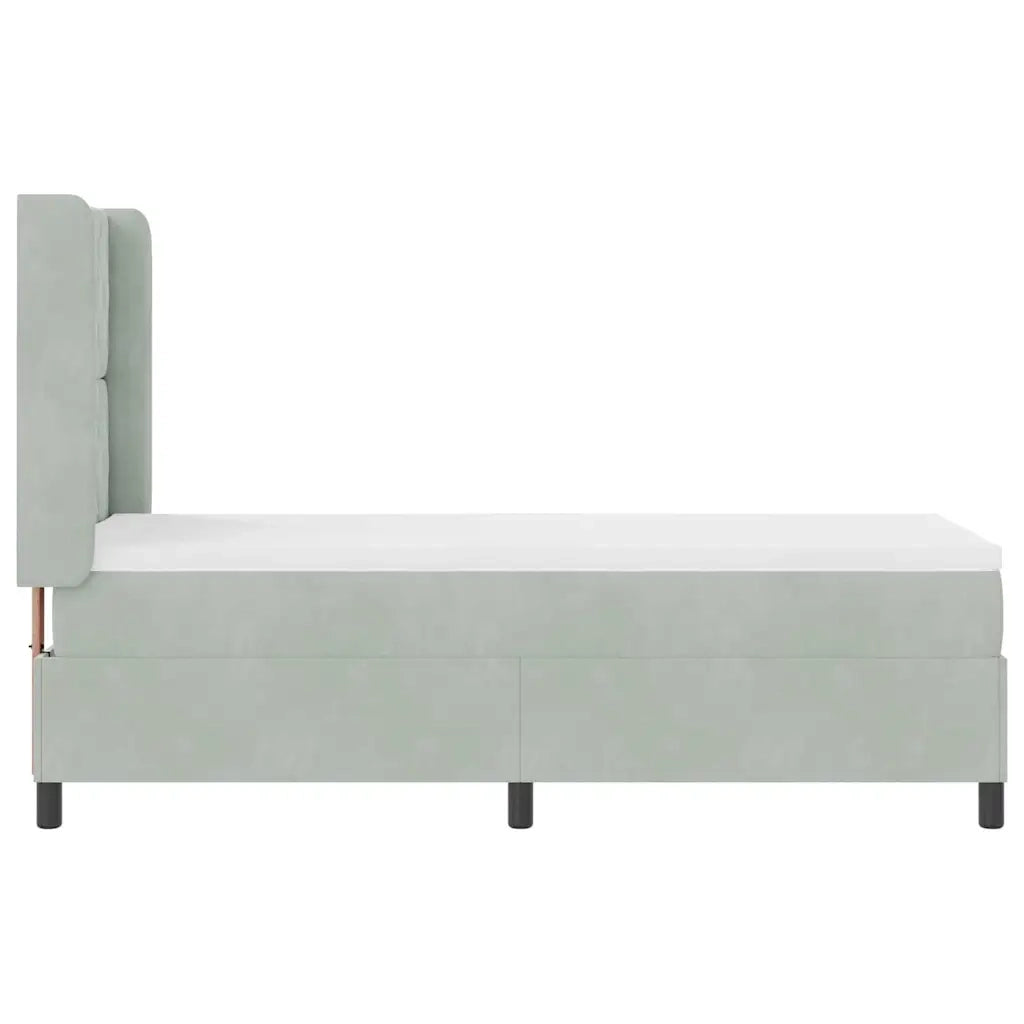Letto a molle con materasso Grigio chiaro 80 x 200 cm Velluto 3343784