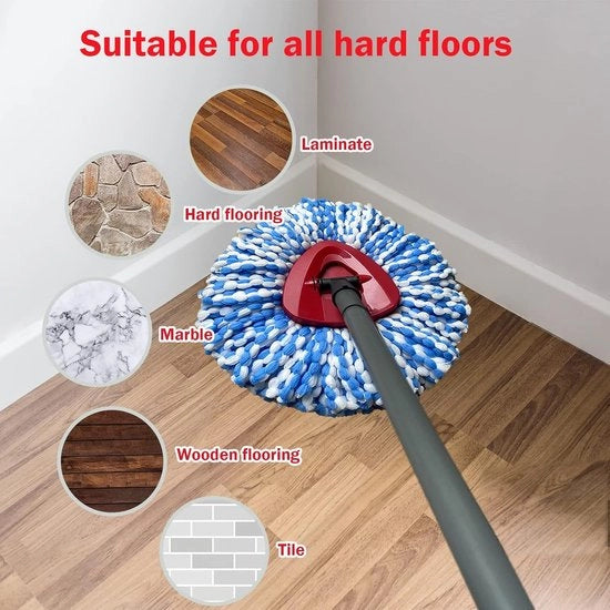 Pacchetto da 4 pezzi adatto per coppe di sostituzione per spazzole OCeda, adatto per coppe di sostituzione per spazzole RinseClean-spinmop con sistema di doppio serbatoio - microfibra morbida, lavabile in lavatrice e facilmente sostituibile