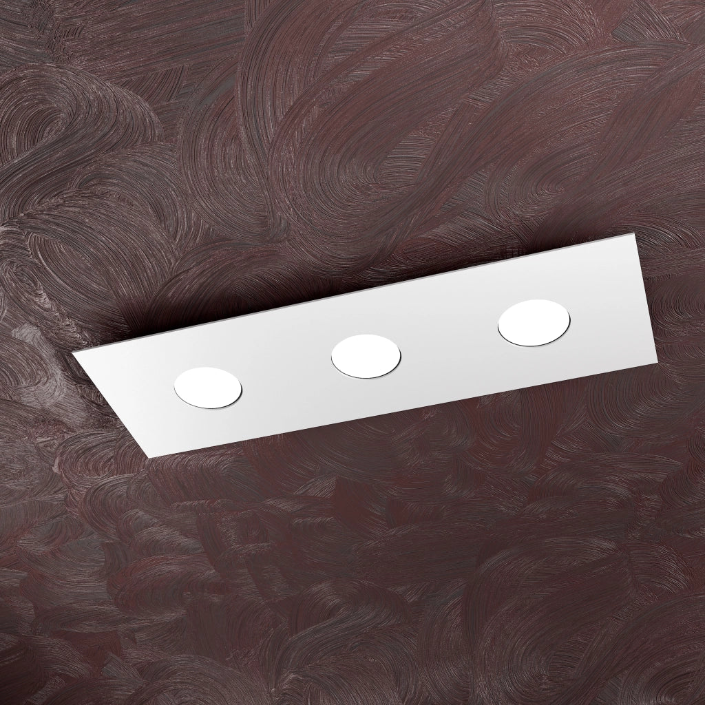 Toplight Plafoniera da soffitto rettangolare 3 luci Area con attacco GX53, struttura colore bianco, design moderno 60x20x3cm