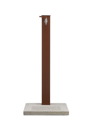 Fontana da Giardino con Rubinetto e Base in Cemento Colore Marrone Ruggine H91 Cm